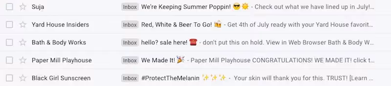 email subject lines with emojis