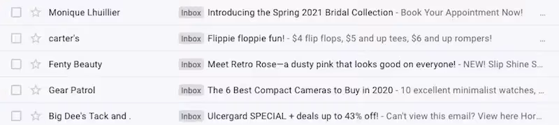 email subject lines
