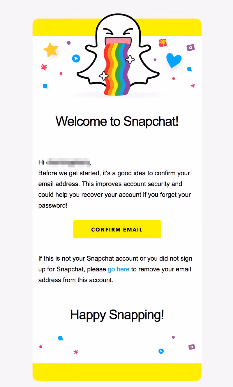 snapchat welcome email design tips