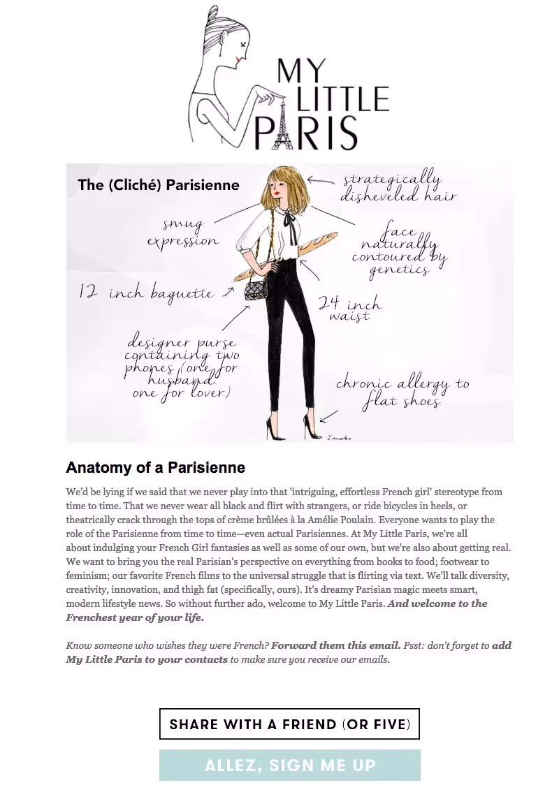 my little paris welcome email design tips