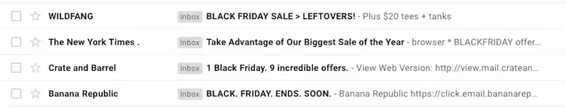 best black friday email subject lines