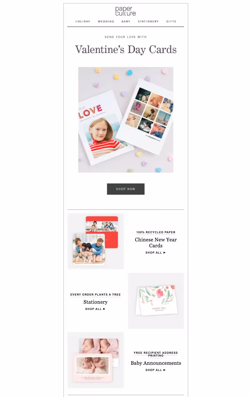 valentine's day email design