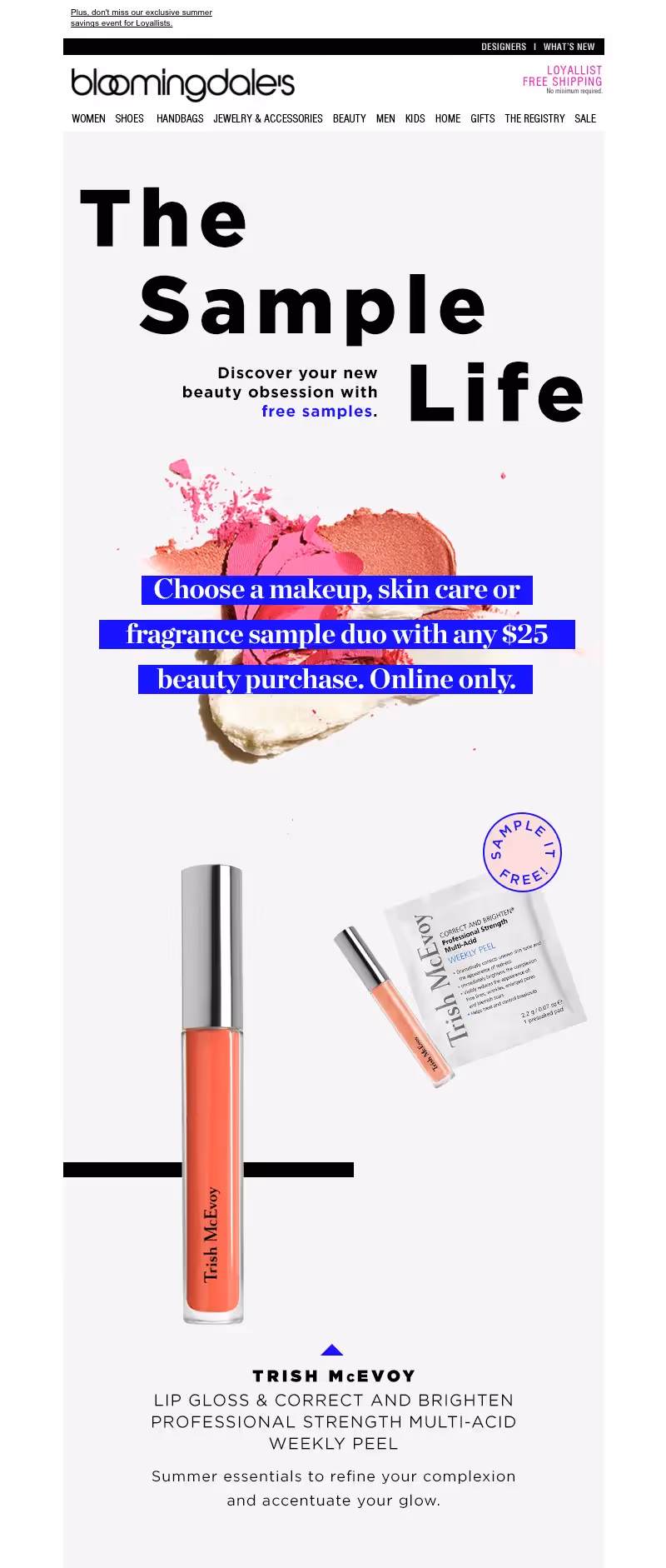 Bloomingdale's summer emails