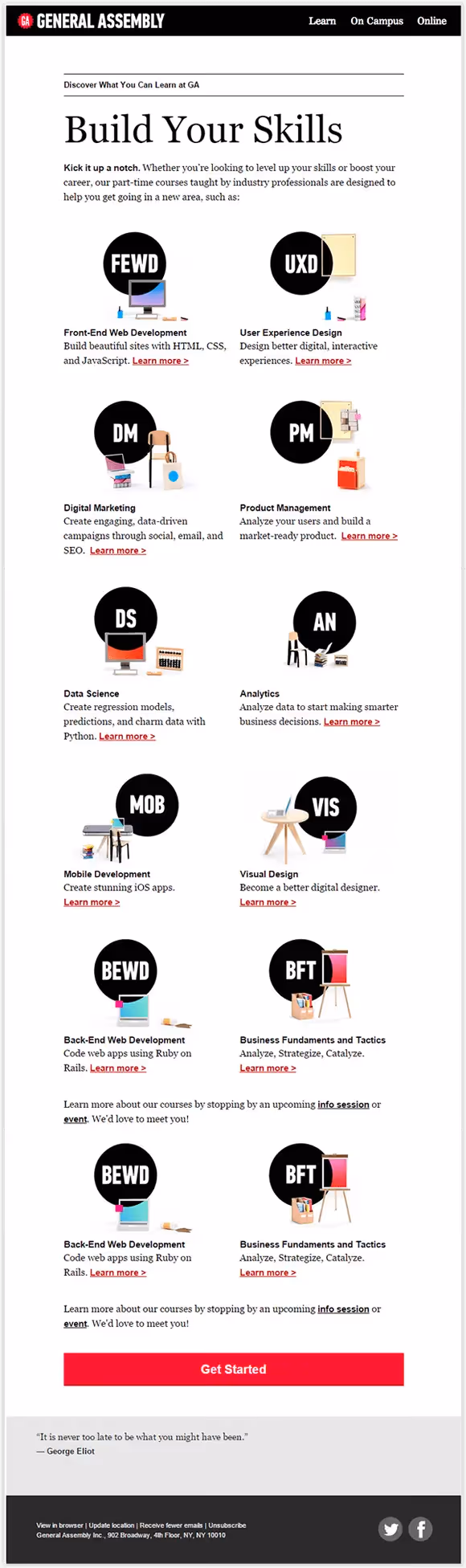 General Assembly email design semplicity tips