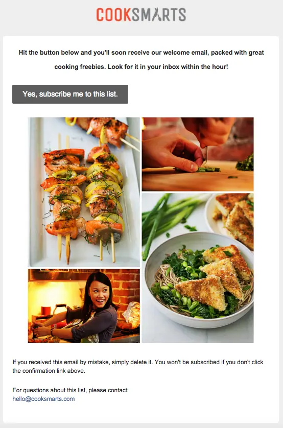 cook smarts subscription confirmation email