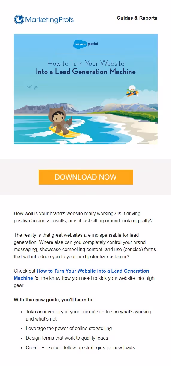 sales funnel email sequence from MarketingProfs