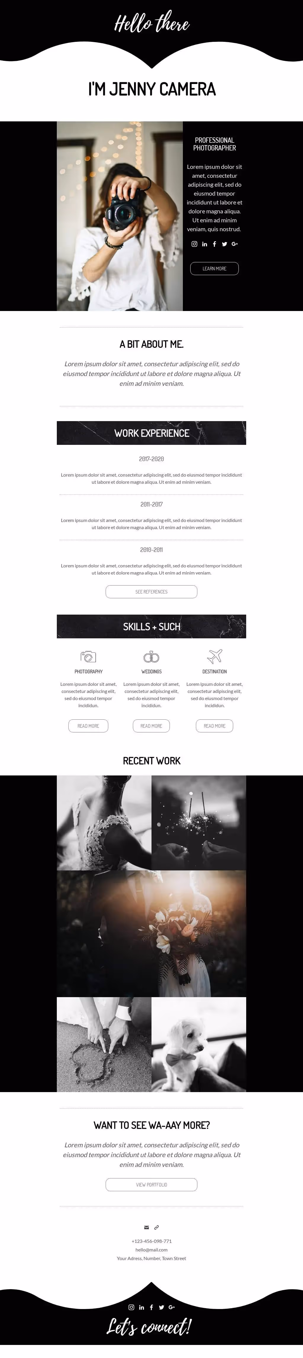 Jenny Camera's photography portfolio—showcasing work, skills & contact info. Clean, stylish, and ready to connect!