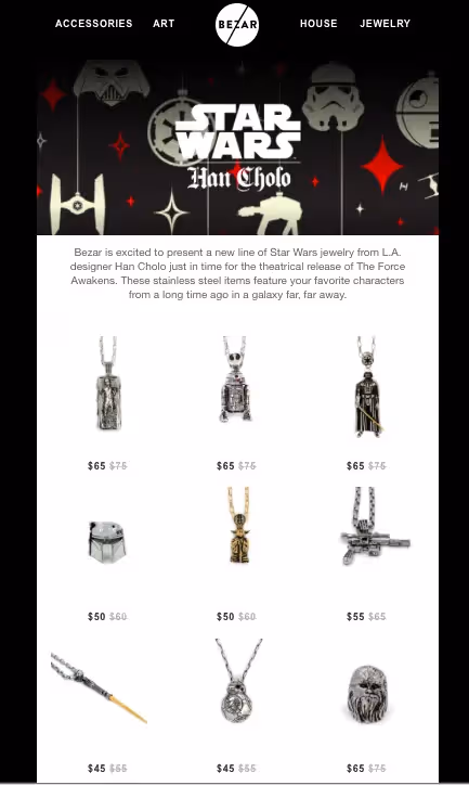 Star Wars Email from Bezar
