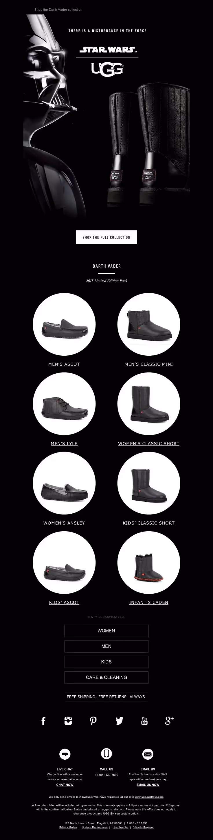 Star Wars email UGG