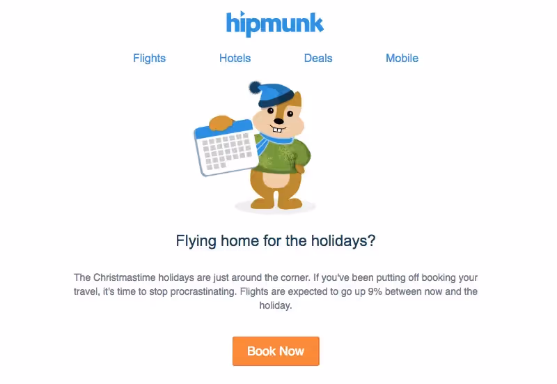 holiday travel email
