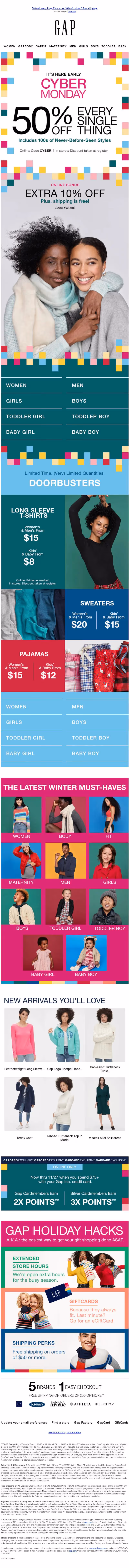 cyber monday email example