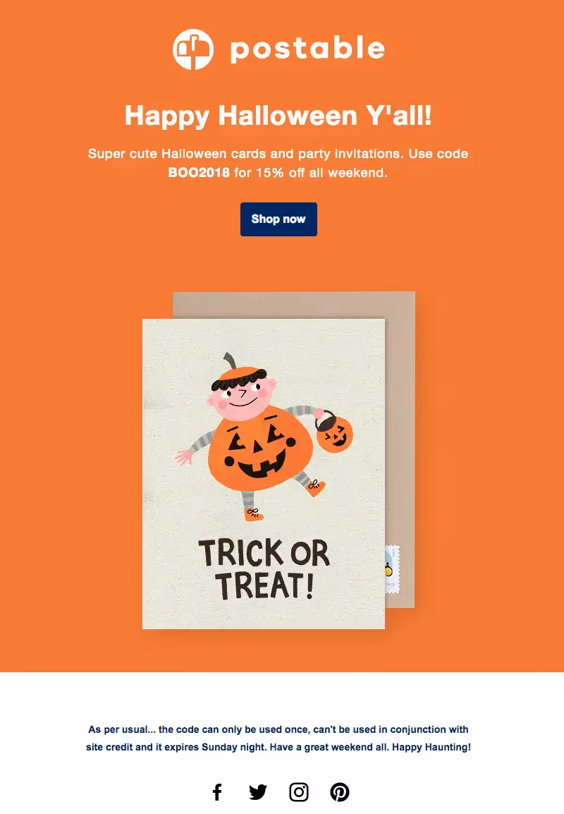 Halloween email design
