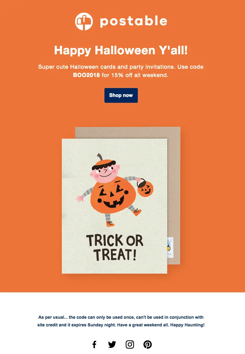 Halloween email design