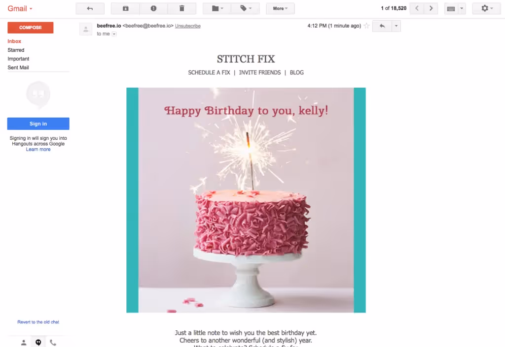 Stitch Fix personalized images in email