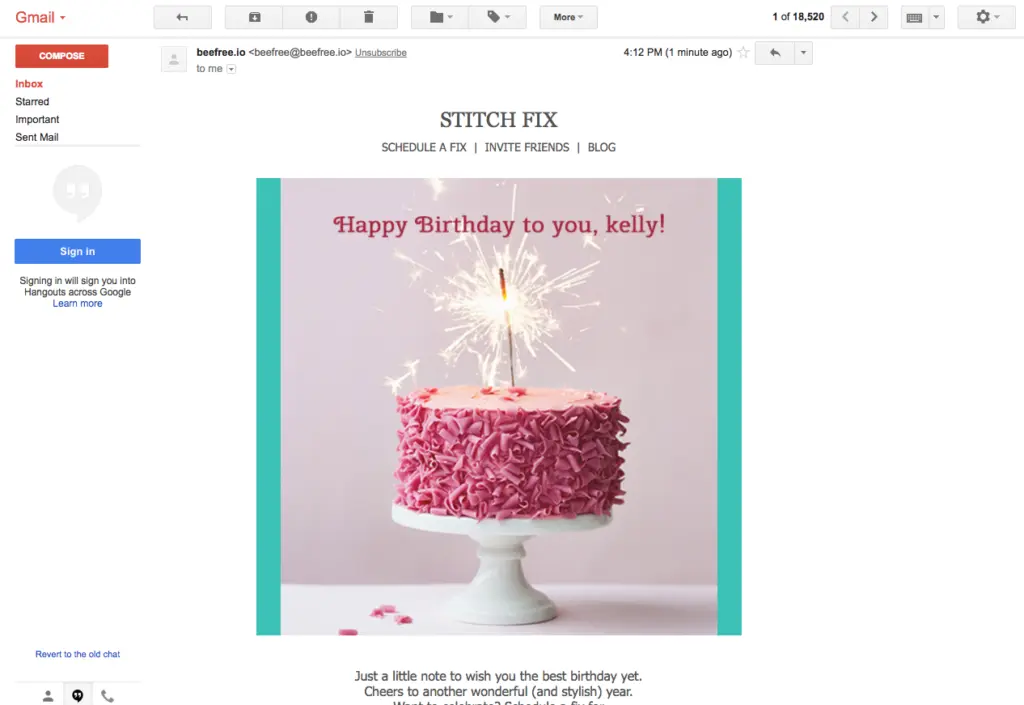 Stitch Fix personalized images in email