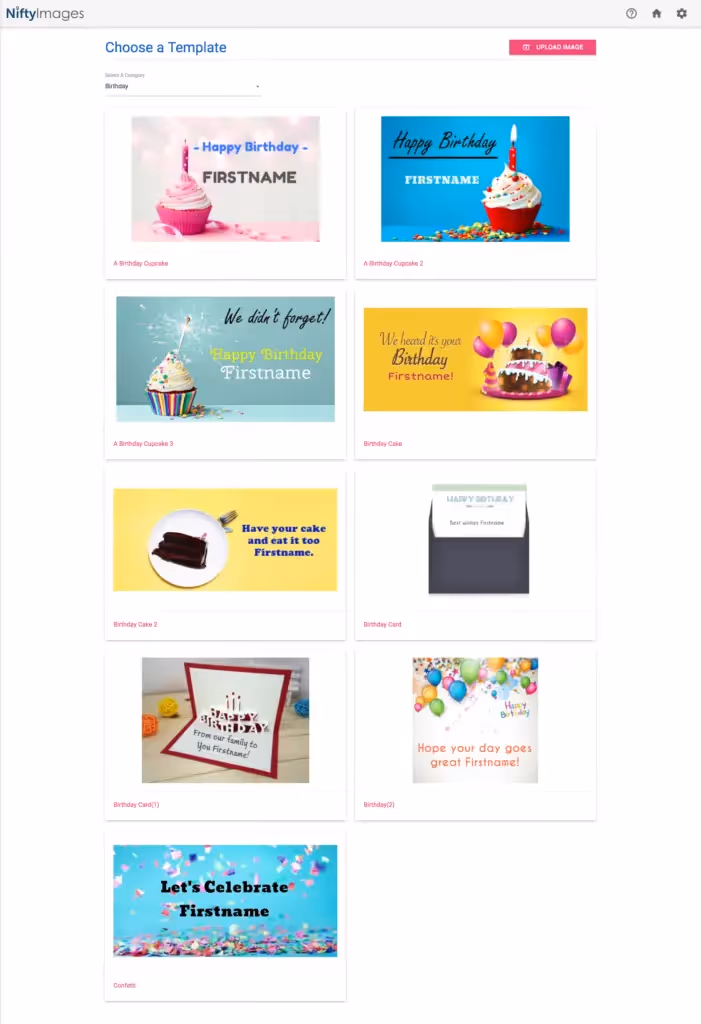 NiftyImages personalized images in email
