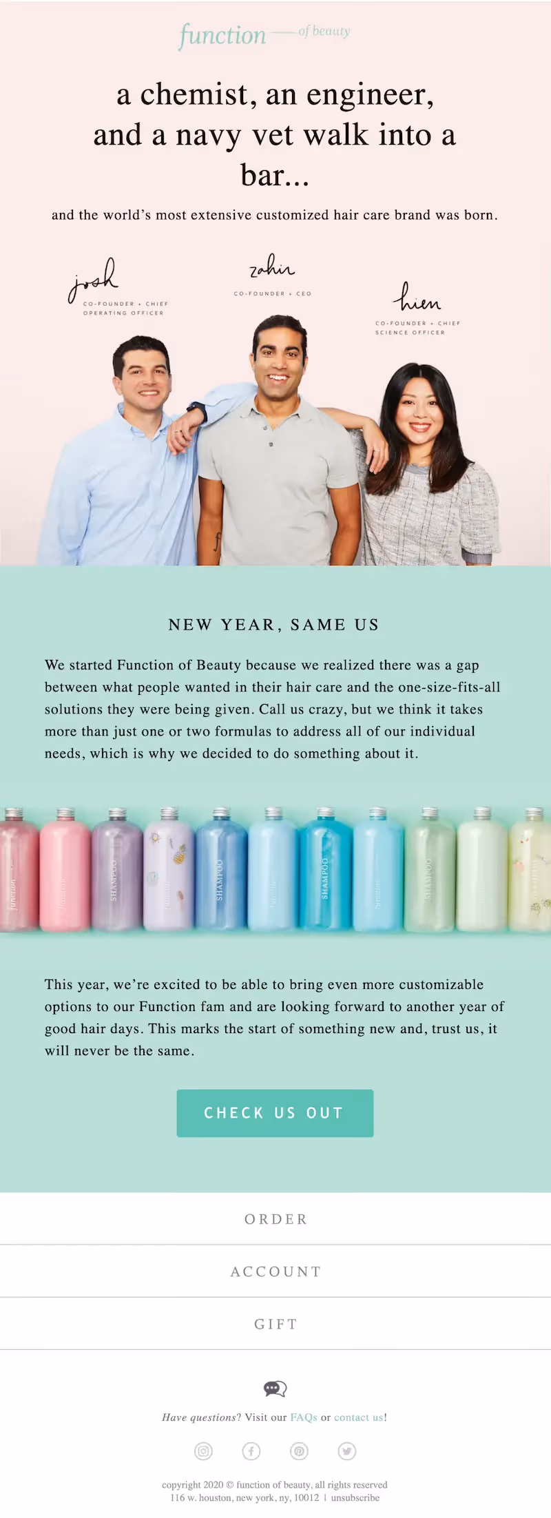 happy new year email