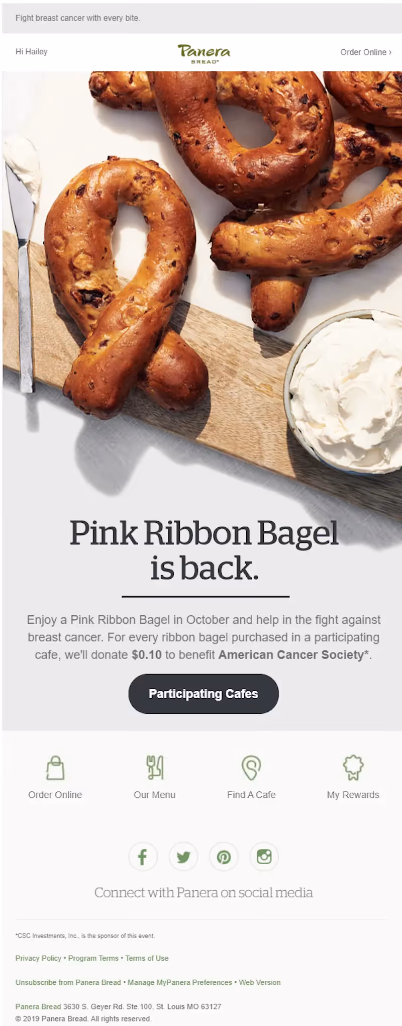 cancer fundraising email