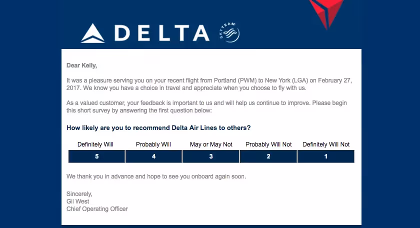 Delta event follow-up emails