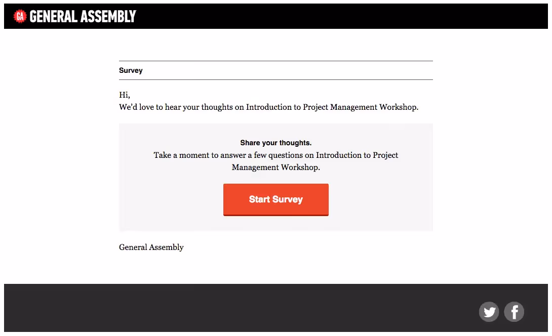 General Assembly Event Follow-up Emails
