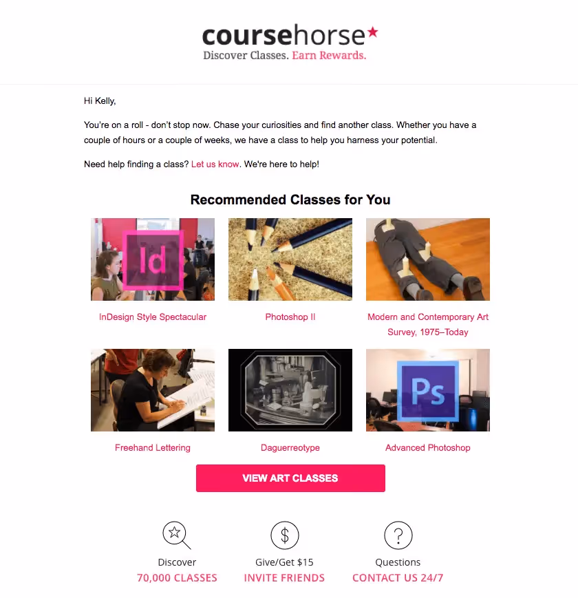 Course Horse Event Follow-up Emails