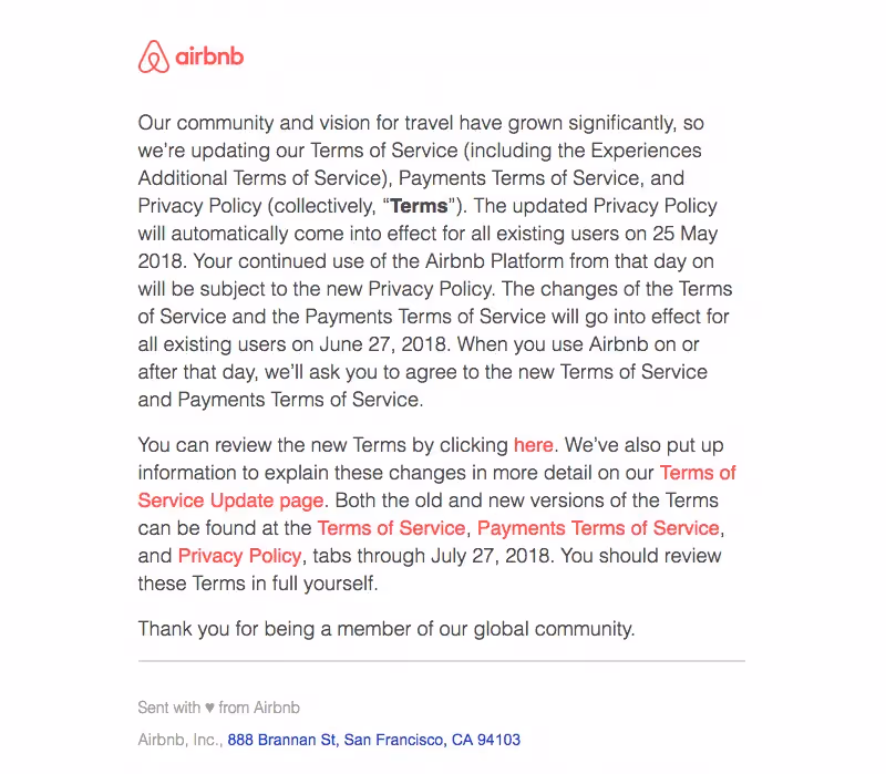 Airbnb responsive email templates