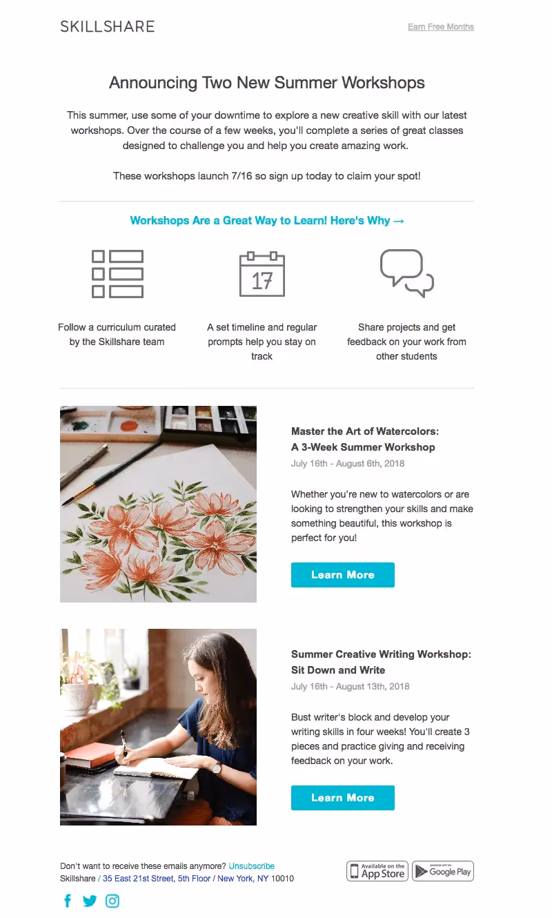Skillshare responsive email templates