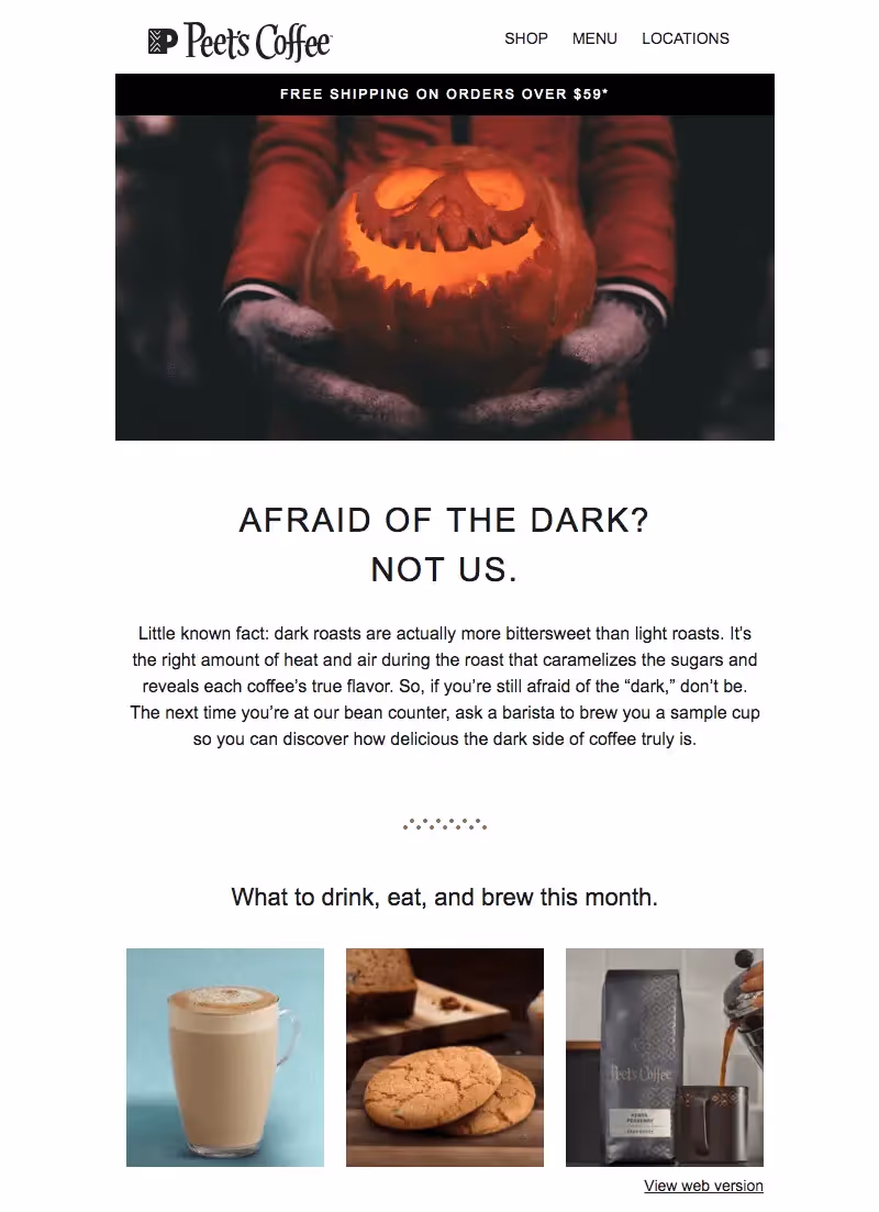 Halloween email design