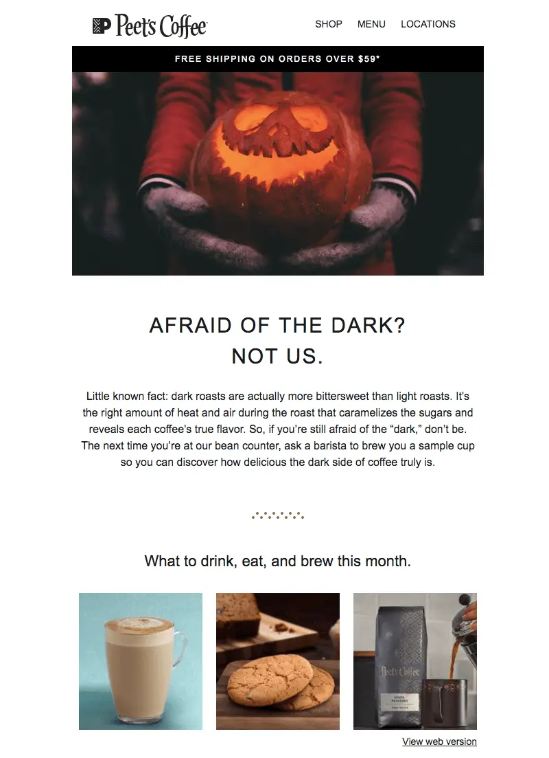 Halloween email design