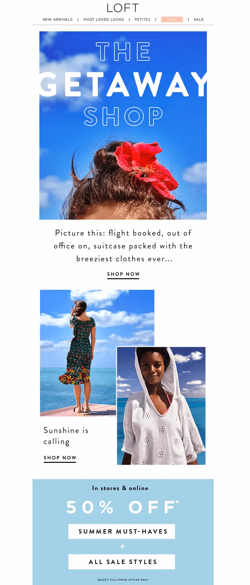 LOFT vacation emails