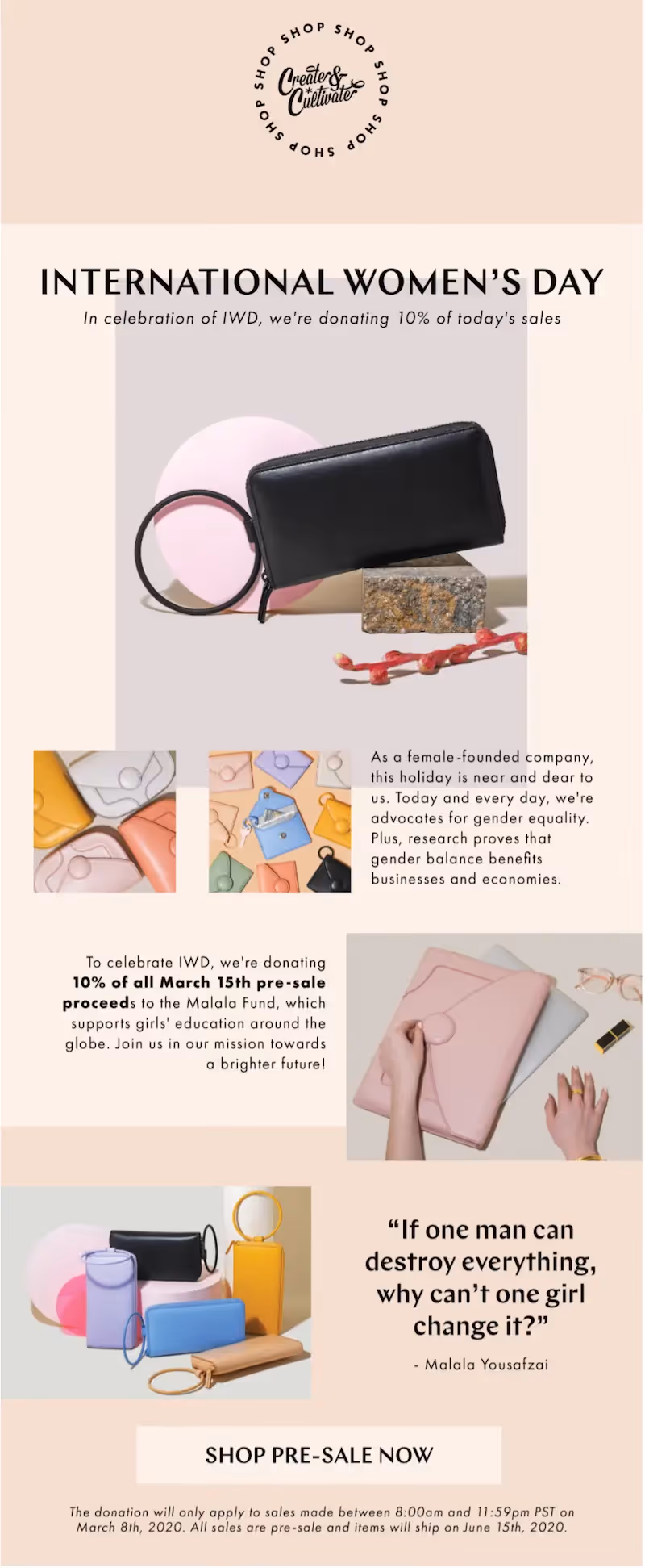 spring email ideas for international women's day