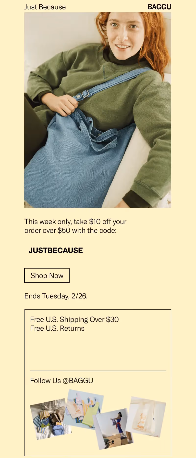baggu promotional email examples