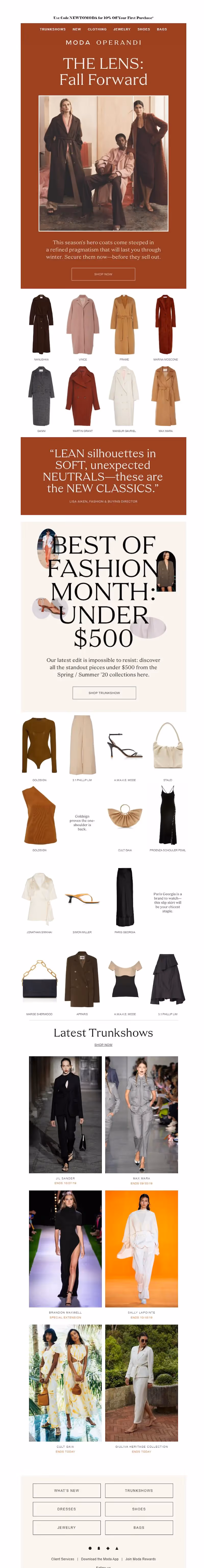 seasonal fashion email