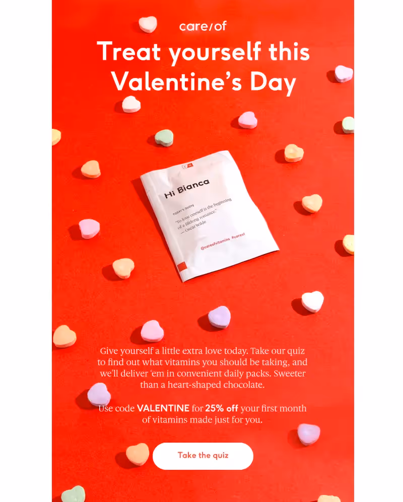 care/of valentine's email