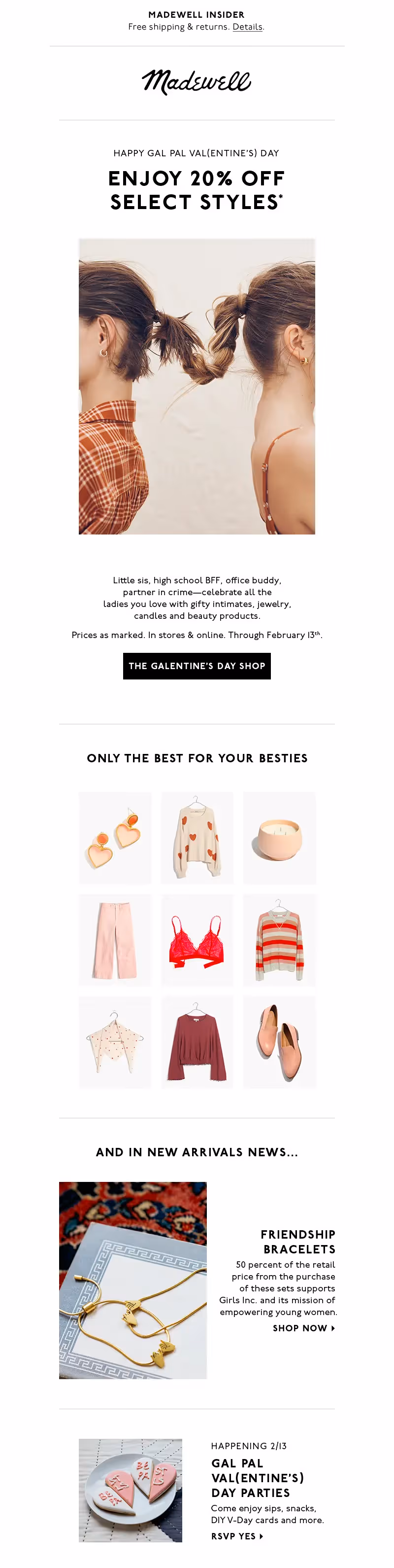 madewell valentine's day email marketing ideas