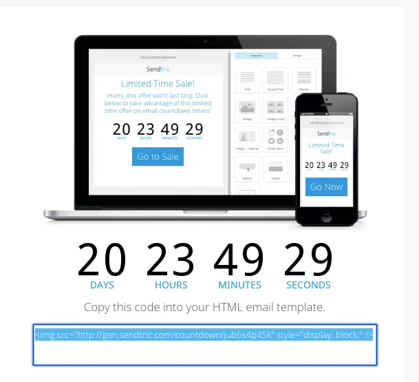 sendtric easy countdown email clock