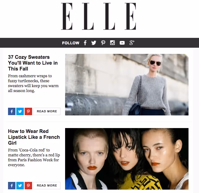 Try something new example email from Elle