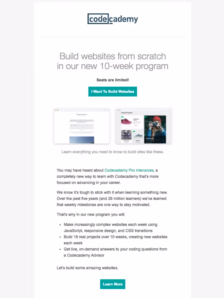 codeacademy online education emails