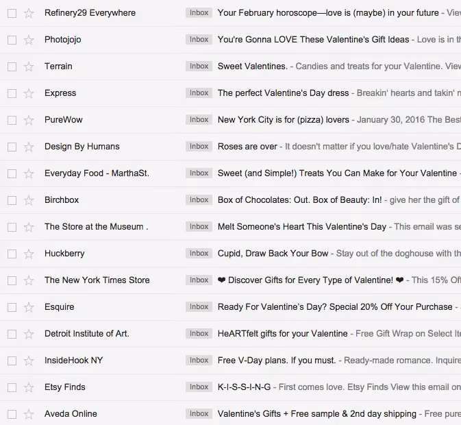 Top Valentine's Day Email Subject Lines