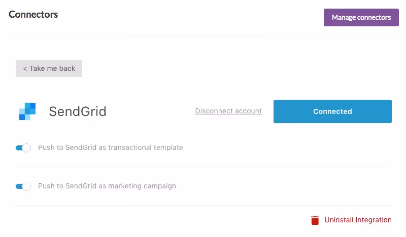 BEE SendGrid connector