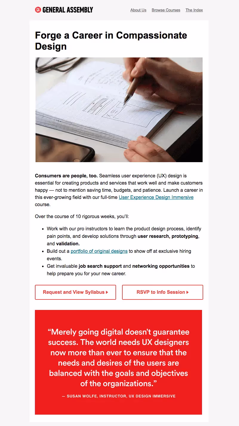 general assembly online education emails