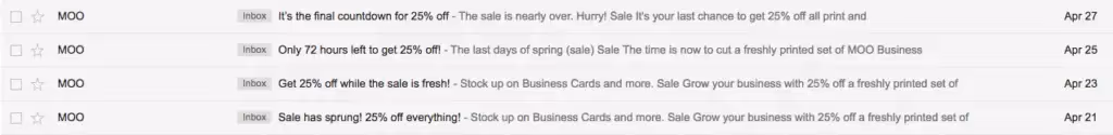 MOO email drip campaigns