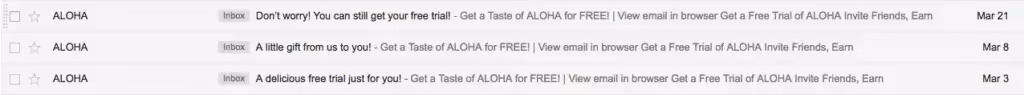 ALOHA email drip campaigns