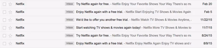 Netflix email drip campaigns 