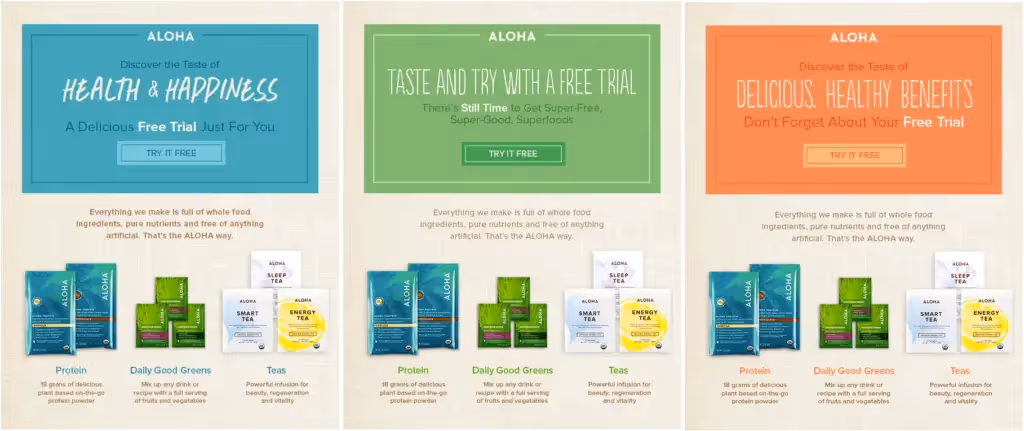 ALOHA email drip campaigns