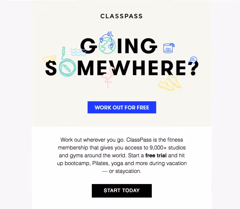 classpass summer sales emails