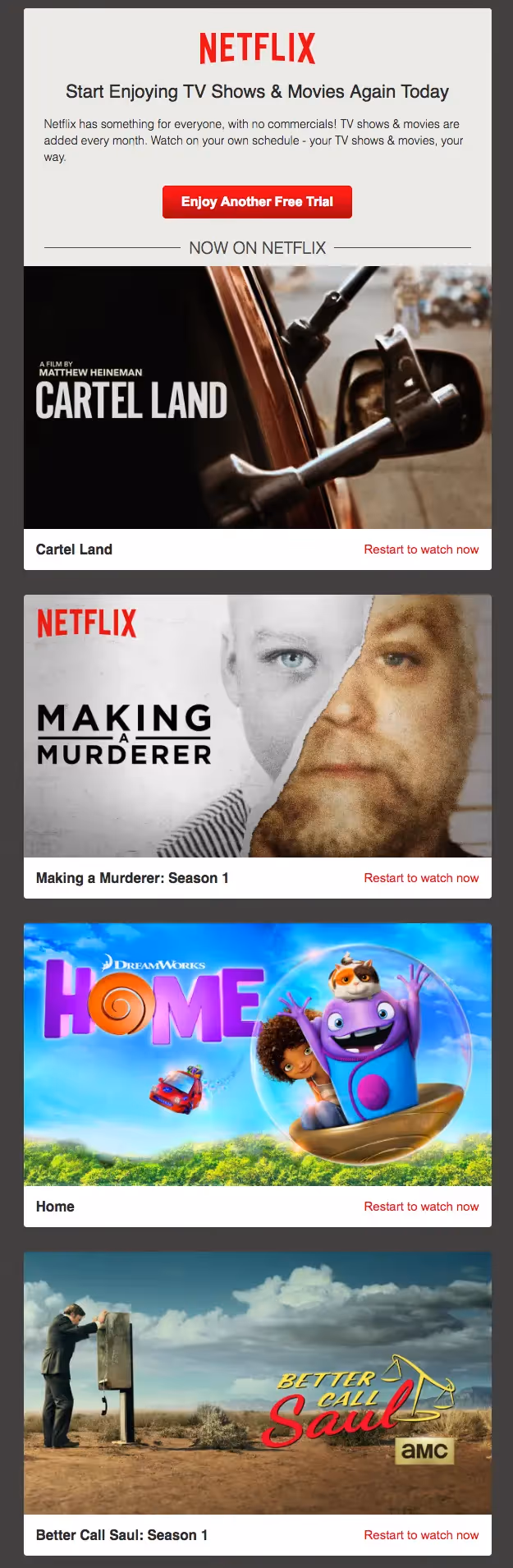 Netflix email drip campaigns