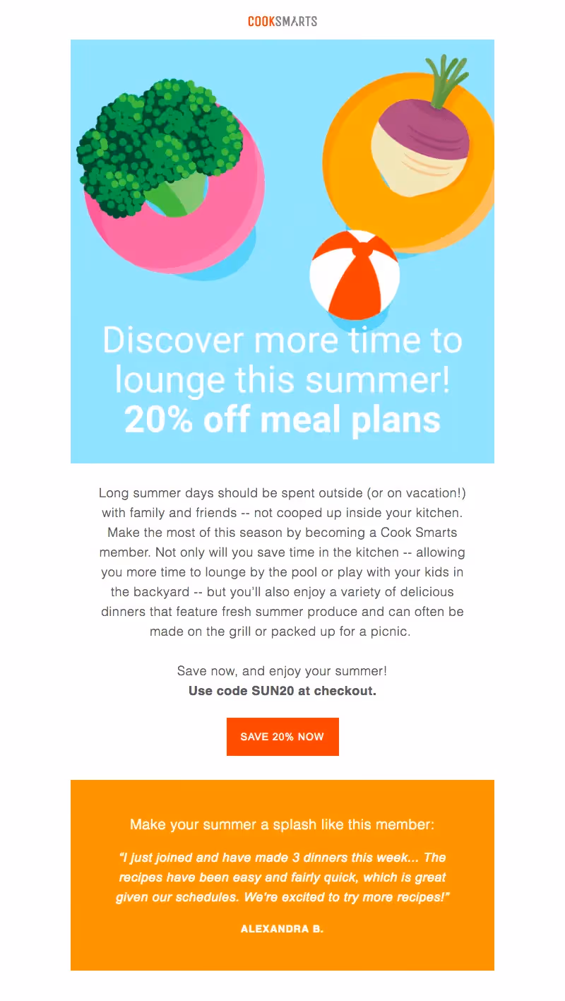 cook smarts summer sales emails