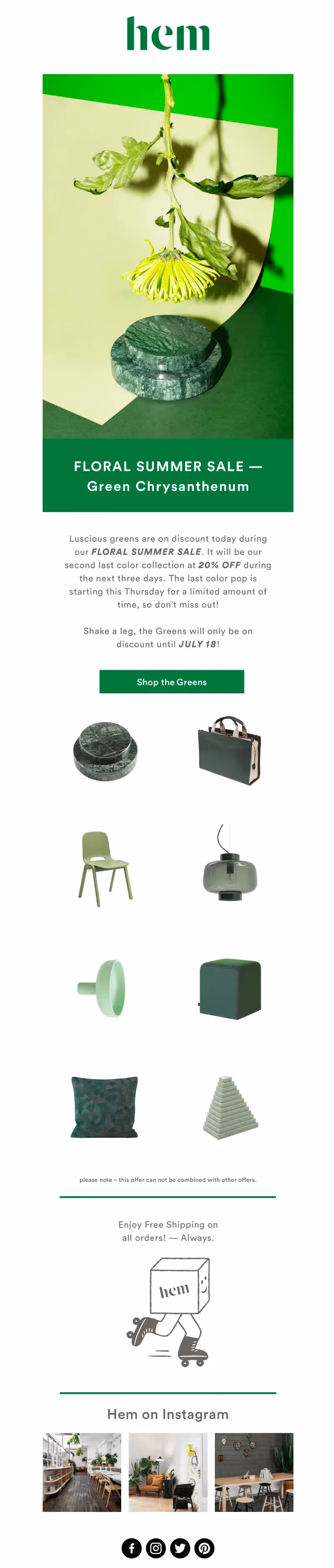 Hem summer sales emails