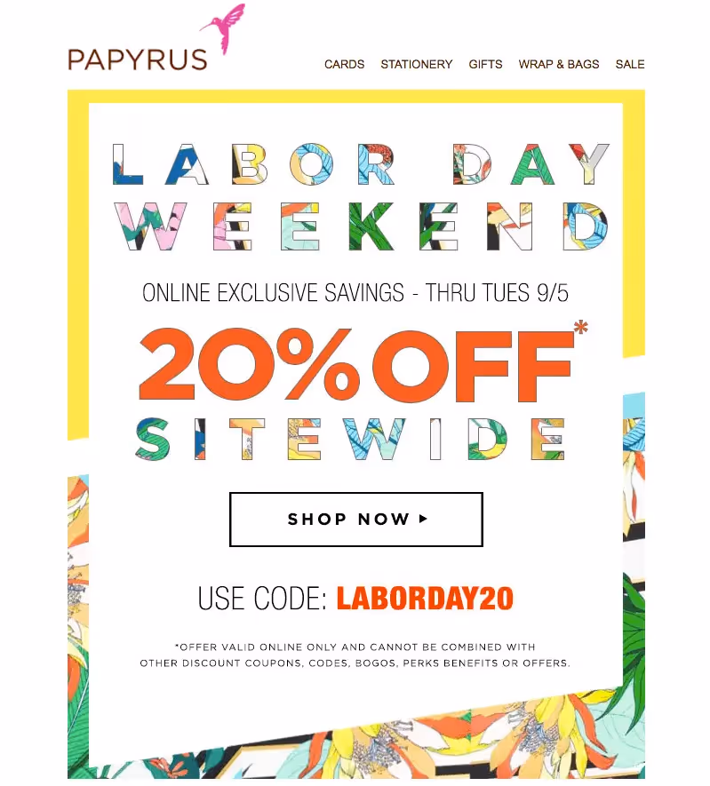 Labor Day weekend emails